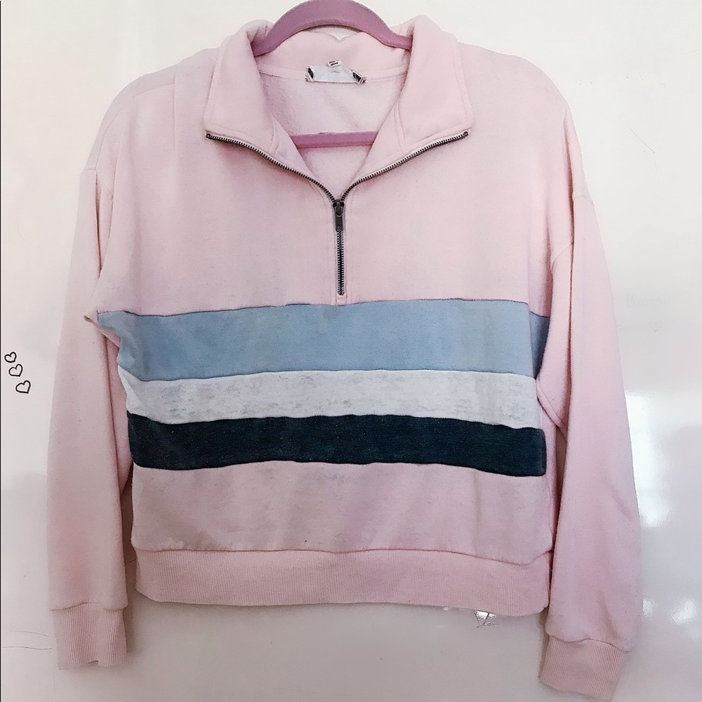 Half Zip Color Block Sweatshirt